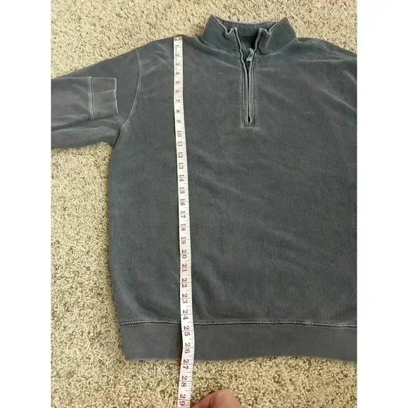 Woolrich Men's Ribbed Quarter Zip Pullover Gray Size L - Picture 8 of 8